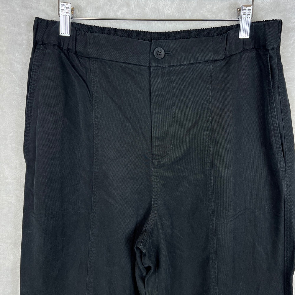 Vuori Coastline Pants Womens L Black Wide Leg Lyocell Drawcord Hem Casual Travel - Picture 3 of 13